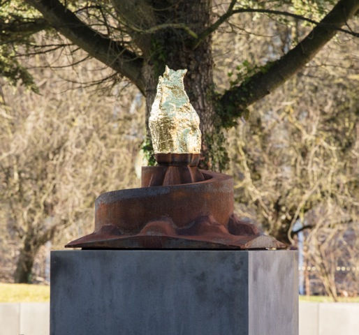 “Flame”, Gilded bronze and cast iron Commission for Durham University