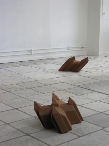 Mighty Mite 2 (foreground), Mighty Mite 1, cast iron, 28cm and 26cm (L) 2003