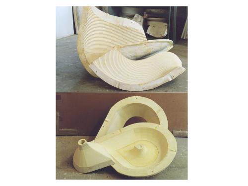 plaster moulds for Serpents and Snails, 2001, ekwc