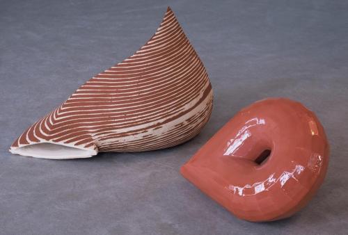 Slip and Race (from Serpents and Snails), ceramic, 86cm and 58cm (L) 2001, ekwc
