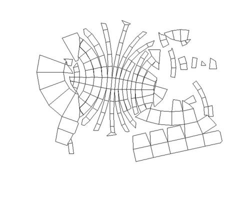 digital unfold diagram for centre form, Untitled (crackle glaze), 2001, ekwc