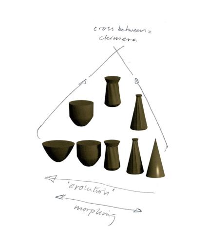 Imagining evolution and morphing of forms, 2009