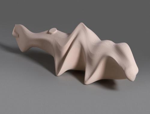 "Homage to Mary Anning", 2010,cnc routed polyurethane, 72cm (L); morph between Ichthyosaur and Plesiosaur